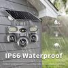 Solar PTZ Camera – 4G/WiFi Outdoor Security with 3-Screen View, Optional LED Light, 2-in-1 Surveillance & Night Lighting