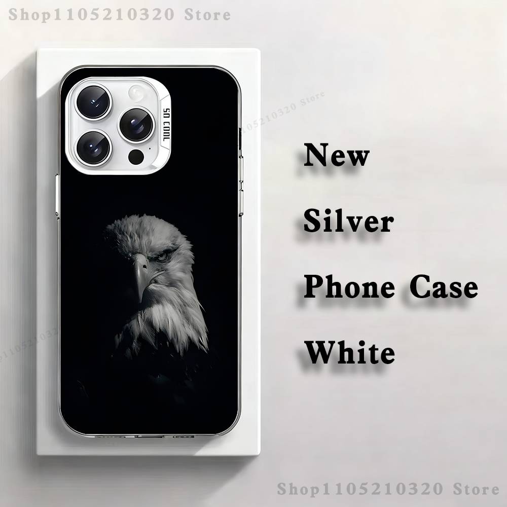 Cool Animal Eagle Art Phone Case For iPhone 17,16,15,14,13,12,11,Pro,Max,Plus,E,Air,Mini White Tpu Cover