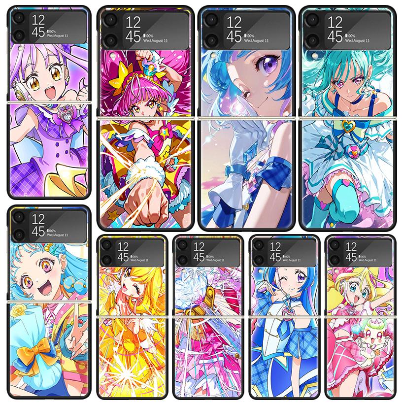 Чехлы Аниме Pretty Cure для Samsung Galaxy Z Flip 4 5 6 7 3 Z Flip7 Flip6 Flip4 Flip5 Flip3 5G Жесткий противоударный чехол Fundas