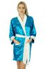 Bimba Women Short Satin Robe Velvet Belt Getting Ready Bridesmaid Robe