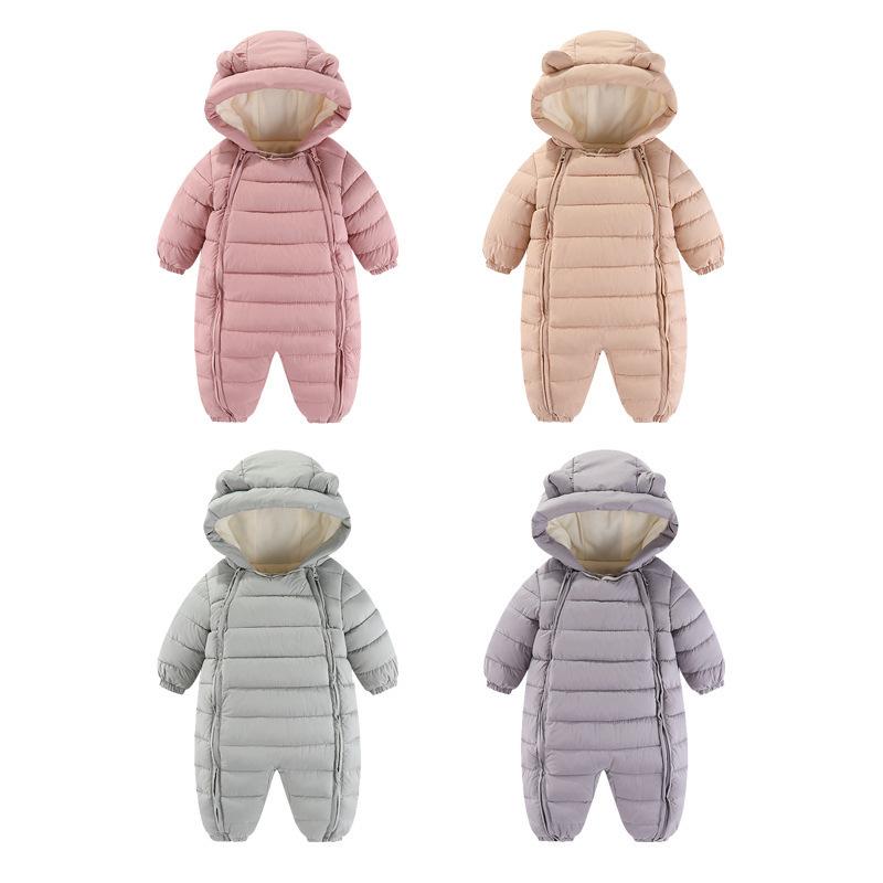 Winter Baby Crawling Clothes Plus Velvet Thick Crawling Clothes Baby Jumpsuit Going Out Clothes