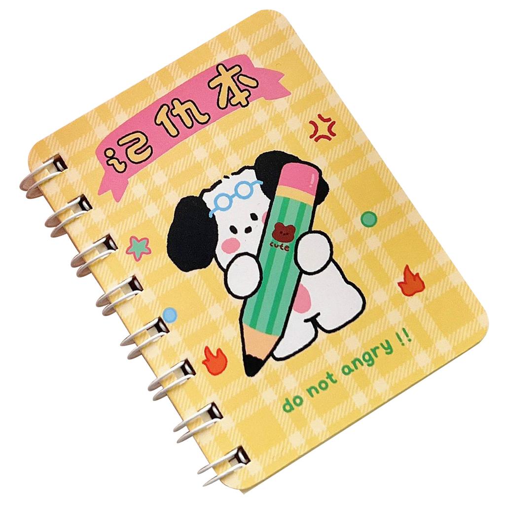 Мини-блокнот на спирали с рисунком милой собаки, карманный дневник, ежедневник для студентов