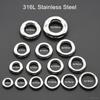 Smooth Hinged Stainless Steel Segment Hoop Ring 00G Large Size Septum Clicker BCR PA Piercing Nose Ring Ear Stretcher Weights