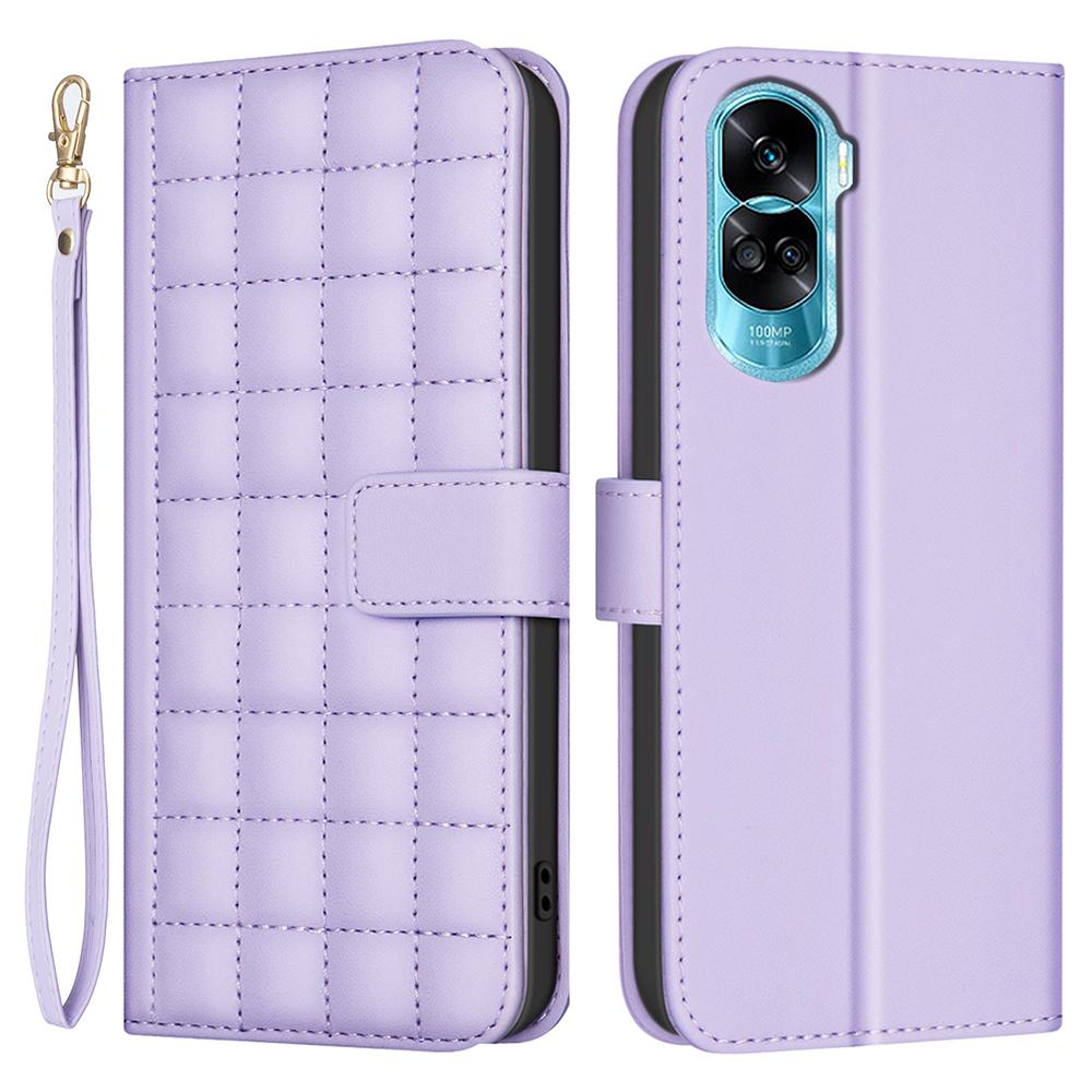 For Honor X50i 5G/90 Lite 5G Case Square Grid Pattern Leather Cover