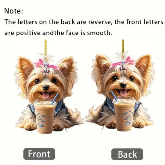 Подвеска в виде щенка на зеркало заднего вида, подвесное украшение для автомобиля, акриловая рождественская елка, дверь, окно