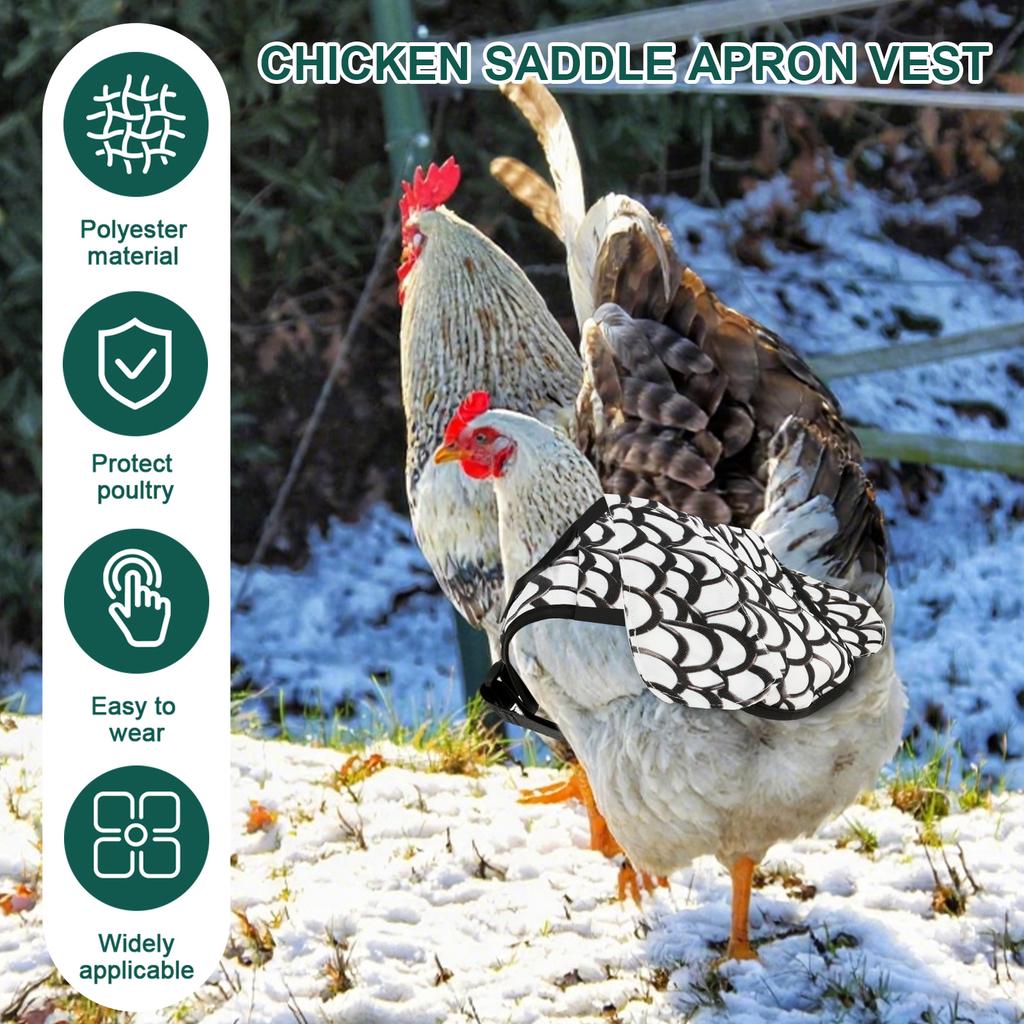 3Pcs Chicken Saddle Waterproof Chicken Back Protector with Adjustable Shoulder Strap Comfortable Chicken Apron Poultry Accessory