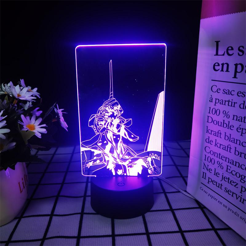 Светодиодный ночник Neon Genesis Evangelion: Цветная сенсорная 3D акриловая фигурка с дистанционным управлением