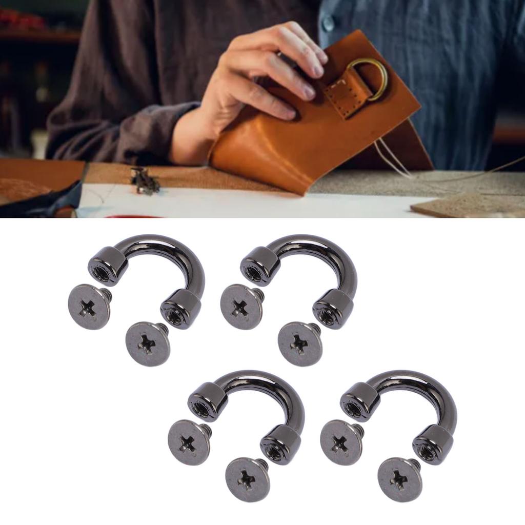 14 комплектов пряжек с D-образным кольцом 11x9x3 мм, серебристо-черные, металлические пряжки для сумок с арочным мостом, с 5 шт.