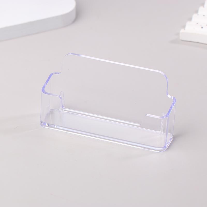 1Pc Clear Desk Shelf Box Storage Display Stand Acrylic Plastic Transparent Desktop Bussiness Card Holder Place Card Holder