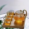 1set Tea Set 4pcs Cups And 1pc Pot Set Glass Pot And Cup Indulge In A Sophisticated Tea Time With Our Glass Teacup And Teapot Combo Simple And Elegant