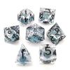 7PCS Crystal Resin Dragon Eye Dice Board Game Game Dices Gift Halloween Longan Dice  Party