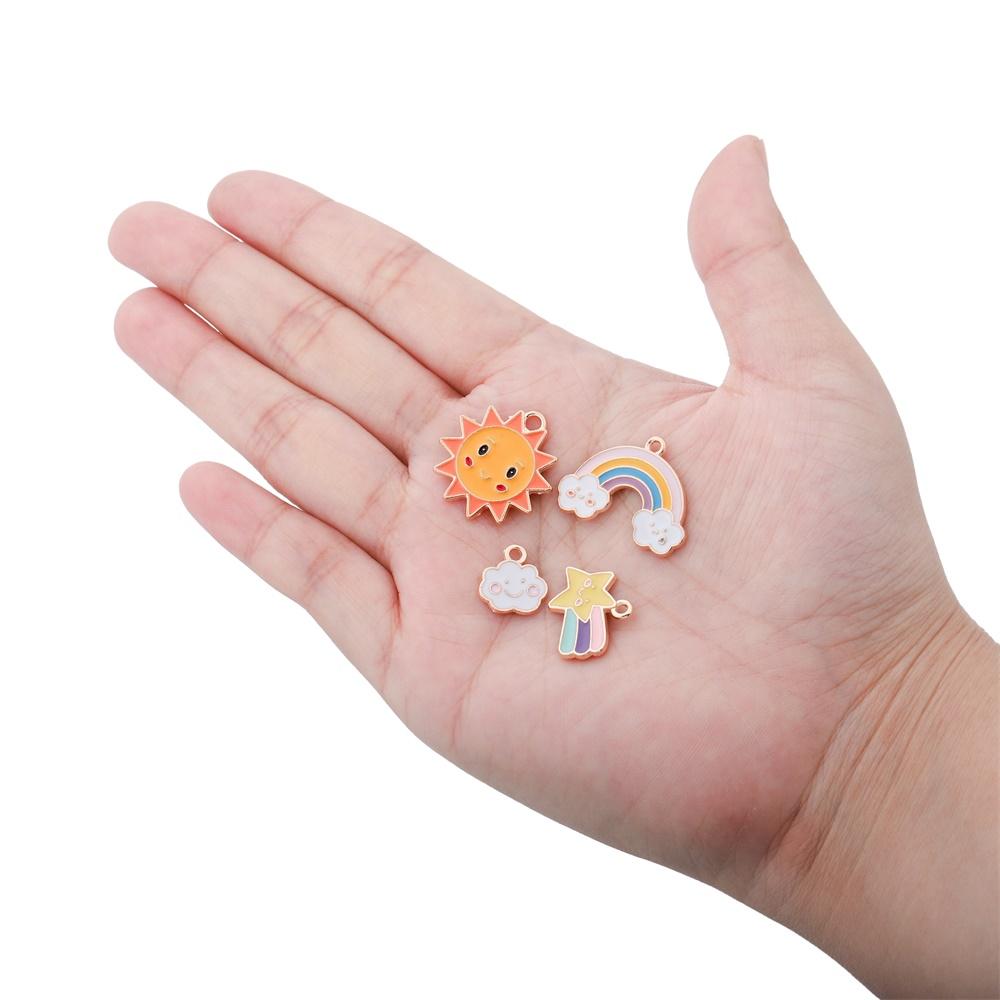 4 шт./лот милый мультяшный принт соединяется для серег, ожерелья, подвески, ремесла, сделай сам, аксессуары для изготовления ювелирных изделий