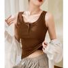 Women's Button Camisole Cover Side Breasts Anti-glare Outside Cotton Vest