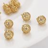 1PC/bag Copper Hollow Ball with Zircon Charm Heart Pendant for Earring Necklace DIY Jewelry Findings Making