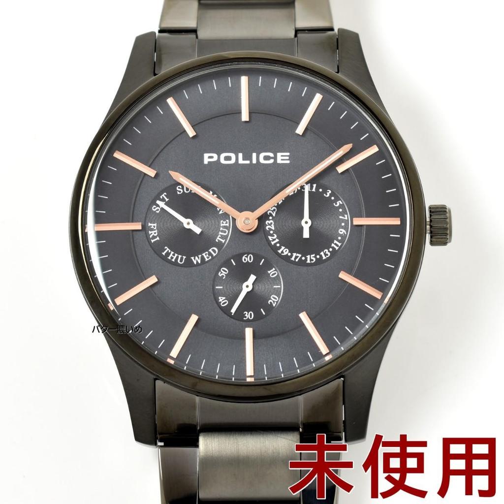 Б/у Полицейские POLICE 14701JSB Мужские Часы Металлический Ремешок Черный x Розовое Золото Кварцевые В Подарок Неиспользованные