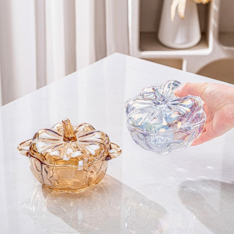 Стеклянная банка для хранения тыквы с крышкой, Банка для конфет и печенья, Шкатулка для драгоценностей, Декоративная конфетница для фуршета и печенья