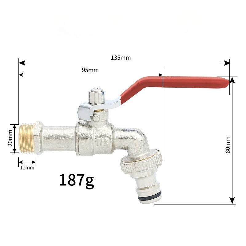 1PC Red handle 1/2 "" 3/4" "IBC Tank Metal Water Tap with S60 Coarse Thread 1-2 Way Adapter Ball Valve Garden Supplies Irrigati