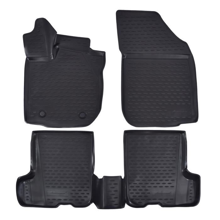 Tapis De Sol En Caoutchouc 3D - J&J AUTOMOTIVE - Dacia Sandero 2012-2020 - Noir - Sur Mesure - Antidérapant