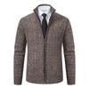 Men's Cardigan Sweater Jacket Men's Stand Collar Knitted Casual Solid Color Sweater