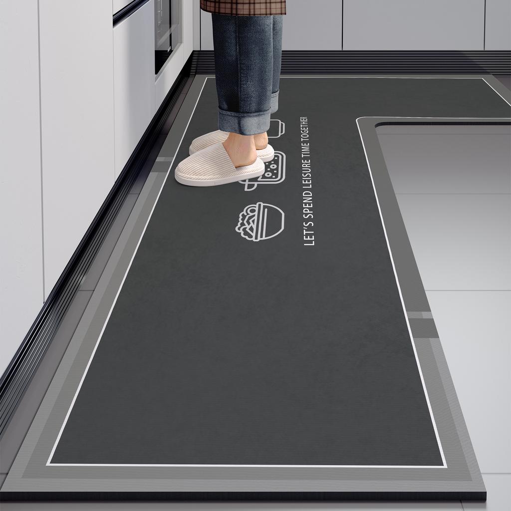 Premium Kitchen Floor Mat L-shaped Dirt-resistant Anti-slip Mat Diatom Mud Easy To Clean Foot Mat Household Quick-drying Water-absorbing Floor Mat