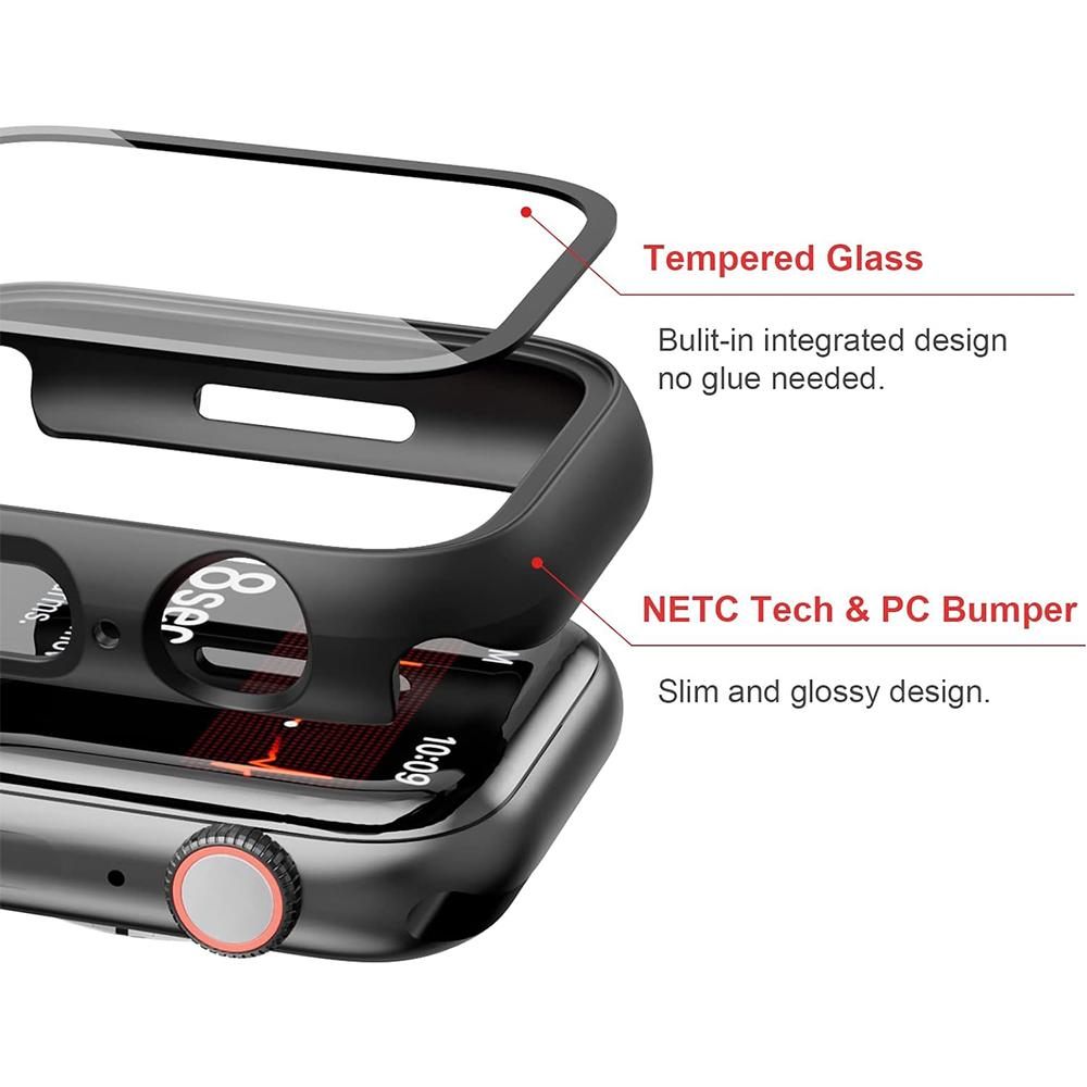 Tempered Glass Screen Protector Case Cover For Apple Watch Series 9 Ultra 8 7 6 4 3 2 1 SE 49MM 4MM 41MM 40MM 44MM 42MM 49 MM