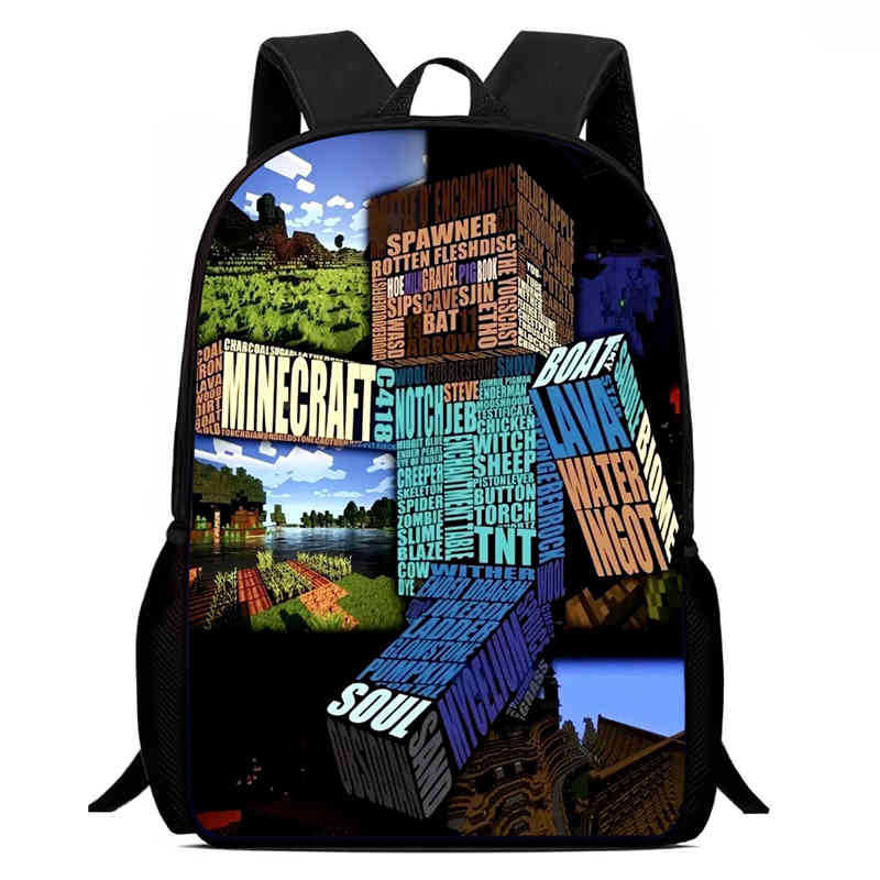 Детский рюкзак с принтом Minecraft для начальной школы