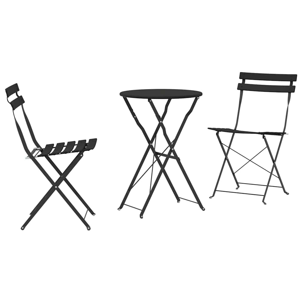 Klapp Bistro Set 3 pcs Anthracite Steel
