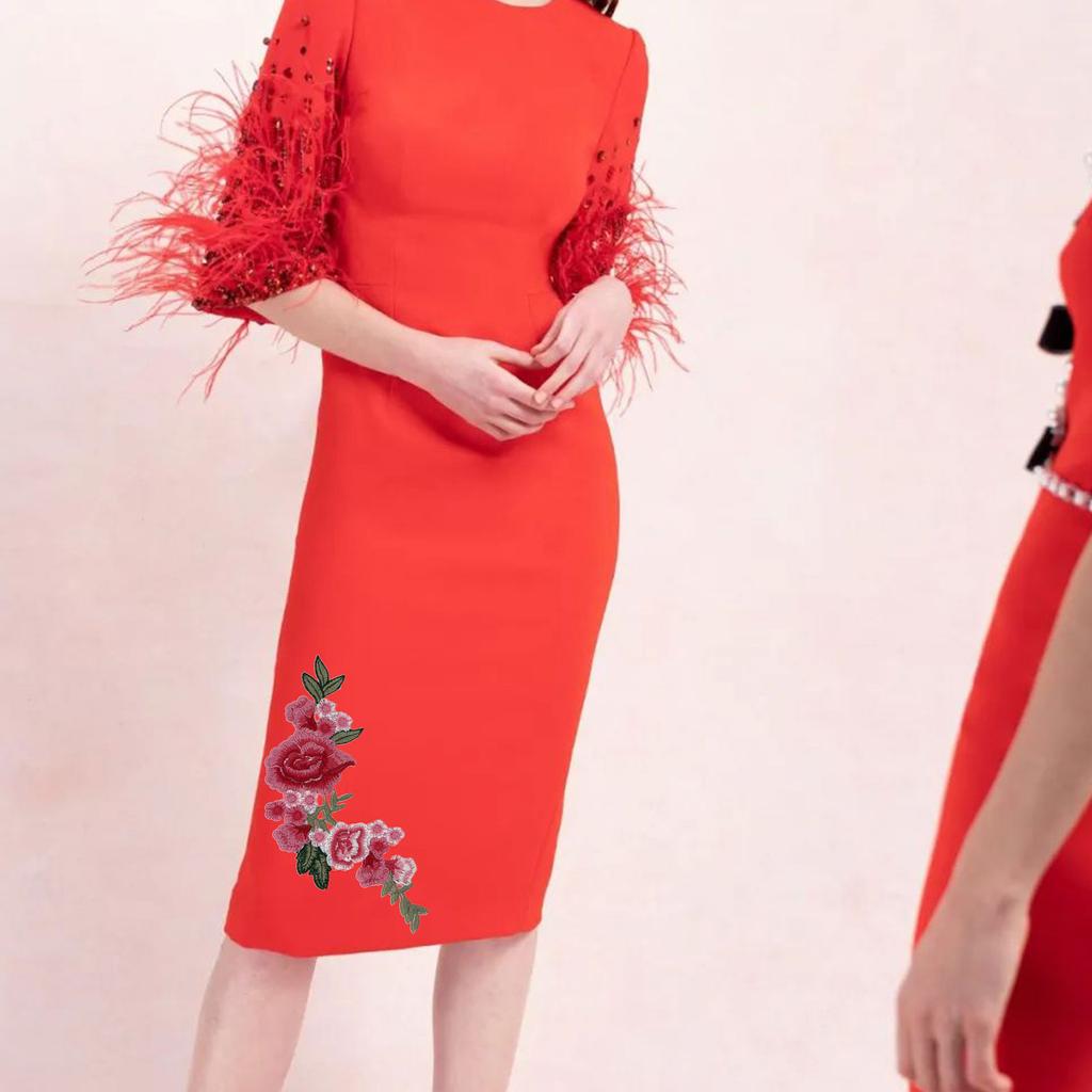 1 пара цветочных аппликаций из ткани, вышитых нашивок, нашивок с цветочной вышивкой для одежды, джинсов, курток, украшений