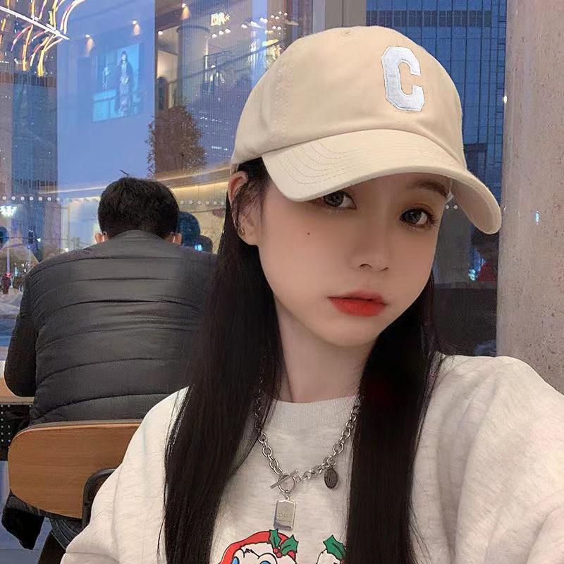 Вышивка Буква C Хлопковая Бейсболка Защита от Солнца Дышащая Модная Шляпа