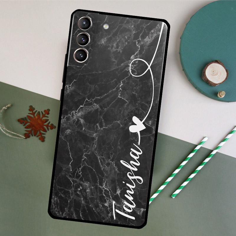 PERSONALISED INITIALS MARBLE Case For Samsung Galaxy S23 Ultra S8 S9 S10 S22 Plus Note 10 20 Ultra S20 FE S21 FE Cover