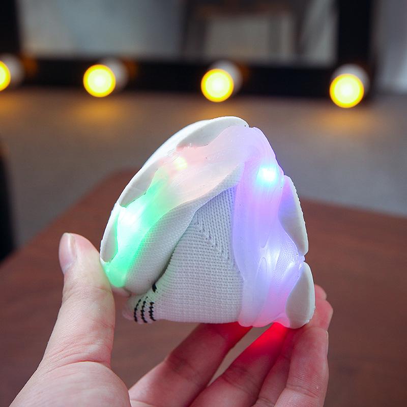 Children Baby Girls Boys Letter Mesh Led Luminous Socks Sport Run Sneakers Casual Shoes