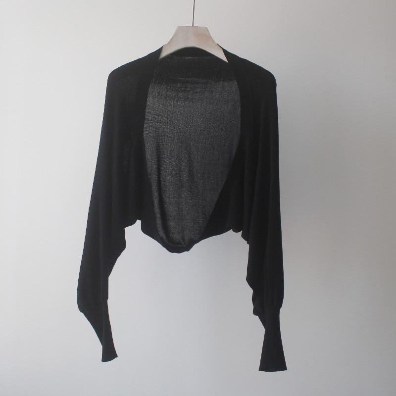 Летний ледяной шелк, солнцезащитный крем, вязаный кардиган с тонким ремешком, маленькая шаль, рубашка с кондиционером, женские топы с рукавами «летучая мышь», топы 27001