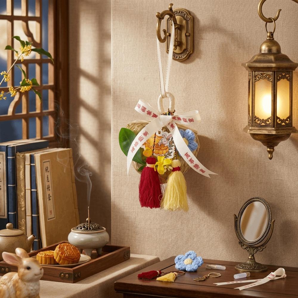 Material Kit Flower Tassel Hanging Handmade Moon Festival Pendants  Holiday Gift