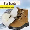 Очень толстые шерстяные и из натуральной коровьей кожи зимние ботинки - Нескользящие, хлопковые ботинки, защищающие от холода
