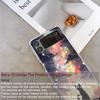 Чехол для телефона Samsung Galaxy Z Flip 7 Flip 6 5 4 3 5G с изображением черного кота и звездного неба, масляная живопись, складная крышка для Z Flip7 Flip5 Fundas