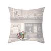Flower and Grass Bicycle Pillow Cover for Home Ins Nordic Pillow Photo Small Fresh Cushion