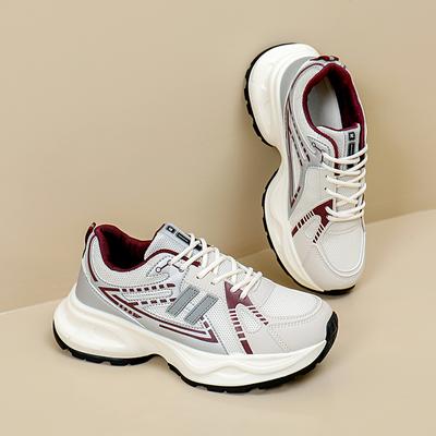 CRLAYDK 2024 женские массивные кроссовки на шнуровке на платформе дышащие спортивные кроссовки для ходьбы повседневные модные кроссовки на танкетке для бега и тенниса