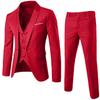 Men’s Suit Slim 3-Piece Suit R Business Wedding Party Jacket Vest & Pants