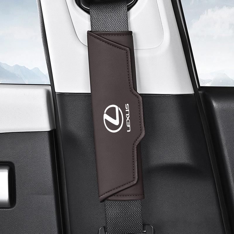 Leather Car Seat Belt Protection Shoulder Pad Cover Cushion For Lexus IS250 Ct200h LS430 LX570 NX300h IS300h RX330 ES300h UX250h