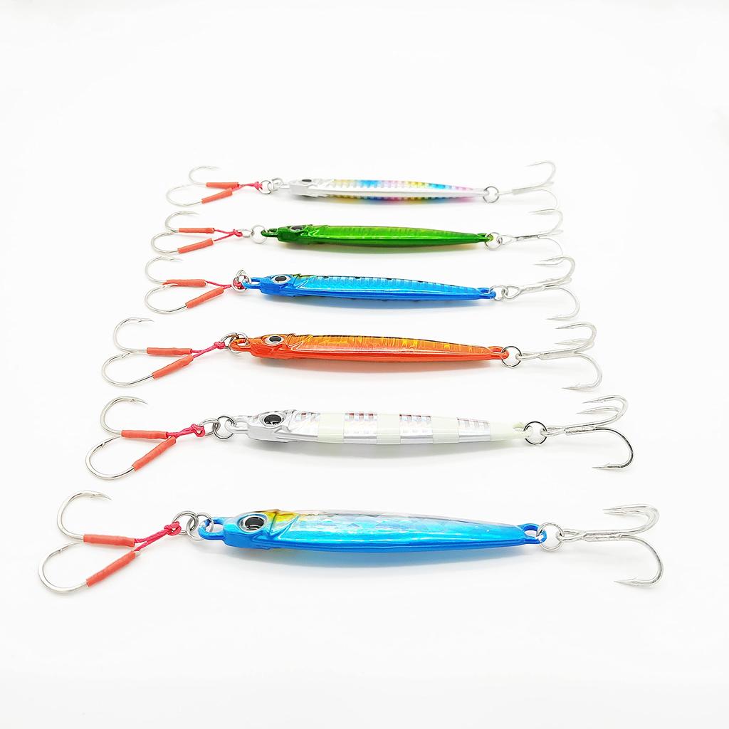 Рыболовные снасти Orurudo Вольфрамовый джиг Запутанный B Набор из 6 цветов с W ассист-крючком Вольфрамовый джиг Orurudo qb100200z03n0 (30г)