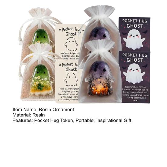 Pocket Ghost Card Pocket Hug Ghost with Encouragement Card Emotional Support Ghost Keepsake Pocket Hug Token Inspirational Gift for Friends