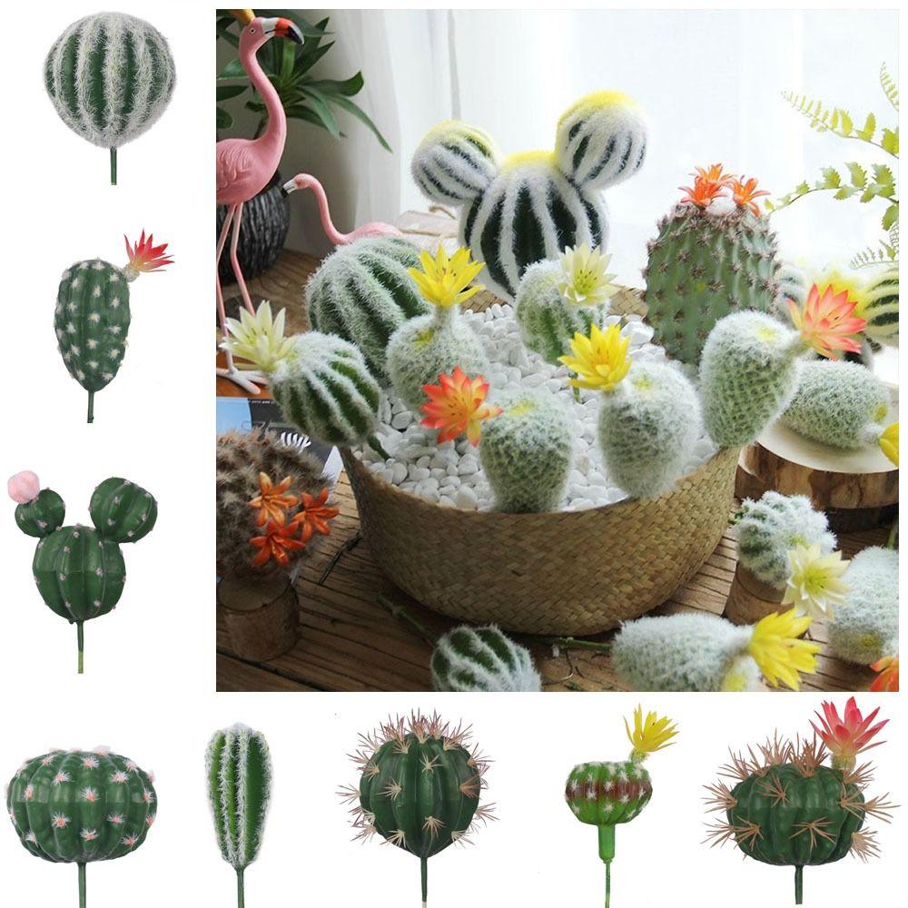 Реалистичный имитация кактуса Милые искусственные растения кактуса Искусственный кактус в горшке для офиса