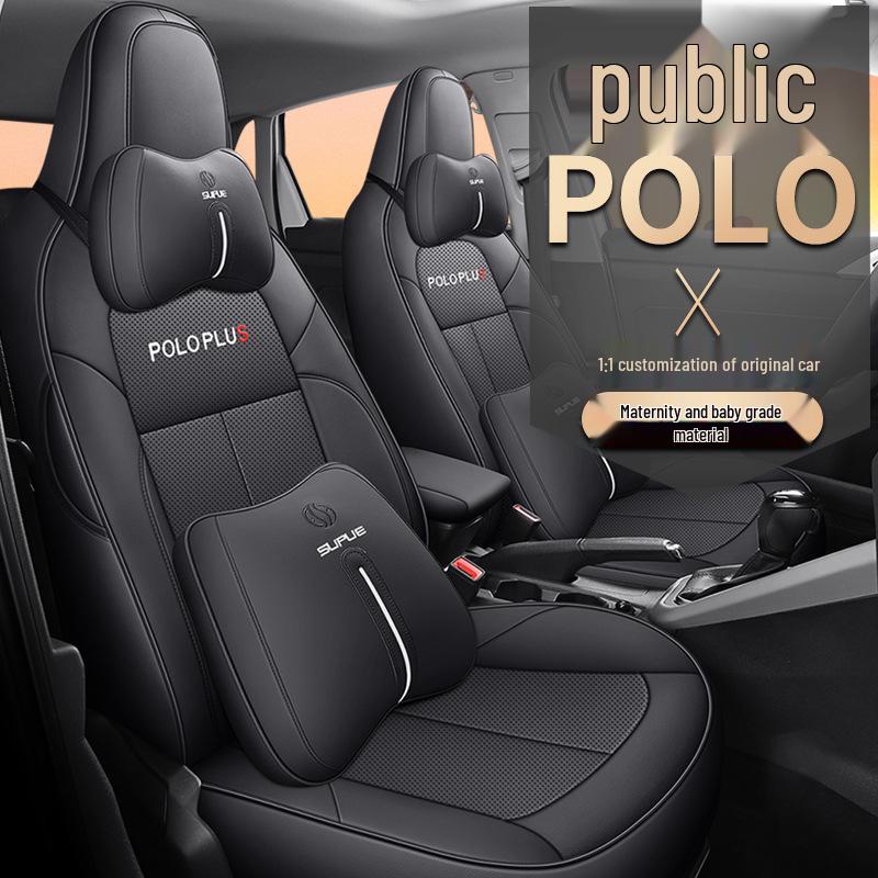 DJGY Подушка на сиденье из спортивной кожи для Volkswagen POLO PLUS - Всесезонный чехол для специальных автомобильных сидений