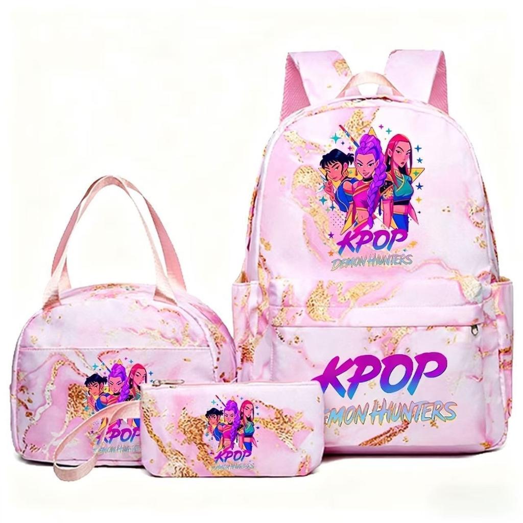 Kpop The Huntress Girl Group Print Student Backpack Set 3-Piece Large Capacity Fashion School Bag Shoulder Bag Pencil Case