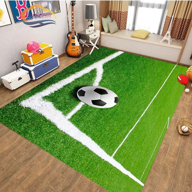 Football Pictures Rug Cartoon Football Living Room Decoration S Bed Non-slip Carpet Home Entrance Door Mat Kids