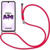 Case for Samsung Galaxy A34 5G Shockproof Reinforced Corners Flexible Protection with Red Lanyard