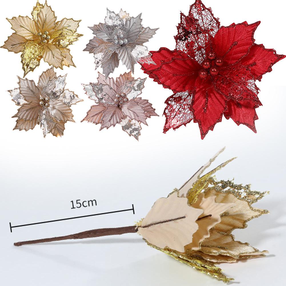 Maple Leaf Decorations Simulated Christmas Flower Fabric Material
