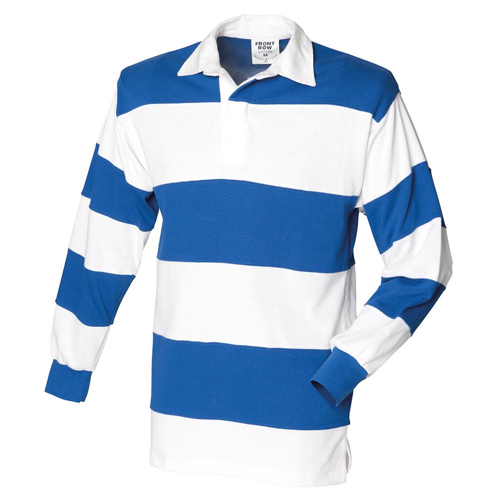 Front Row Mens Stripe Sewn Rugby Polo Shirt