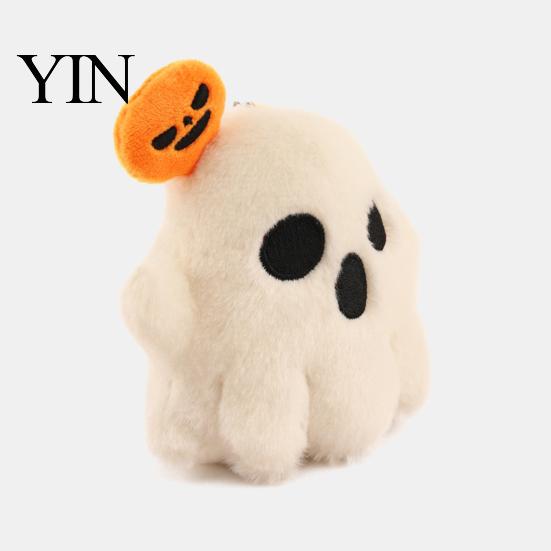 Holiday Gift for Kids Halloween Ghost/Pumpkin Black Cat Plush Figurine, Soft Stuffed Doll Cute Bag Accessory with Hanging Chain, Creative Photography