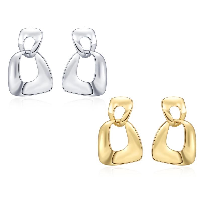 Модные металлические золотые серьги для женщин с модным темпераментом, индивидуальные серьги Ins